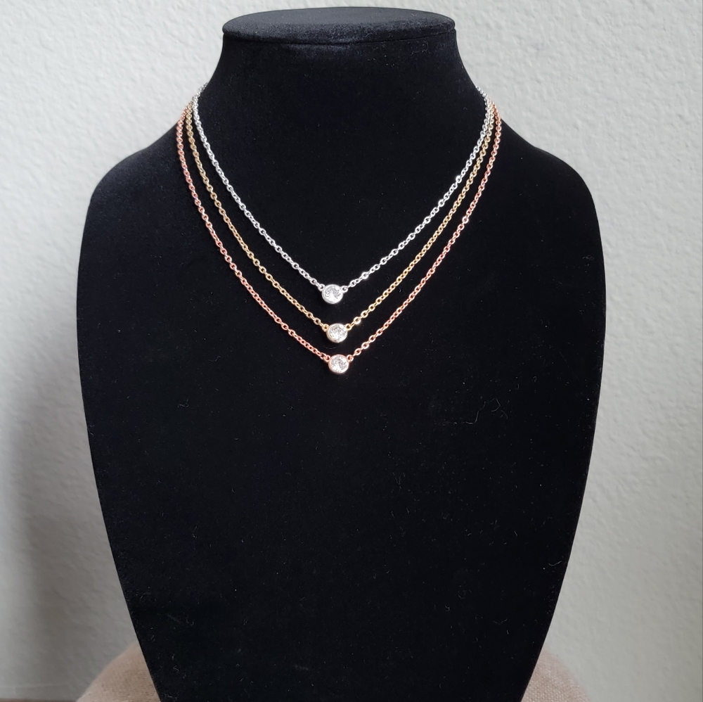 Nwot Liv Oliver Tri Color Multi Layer Necklace - image 2